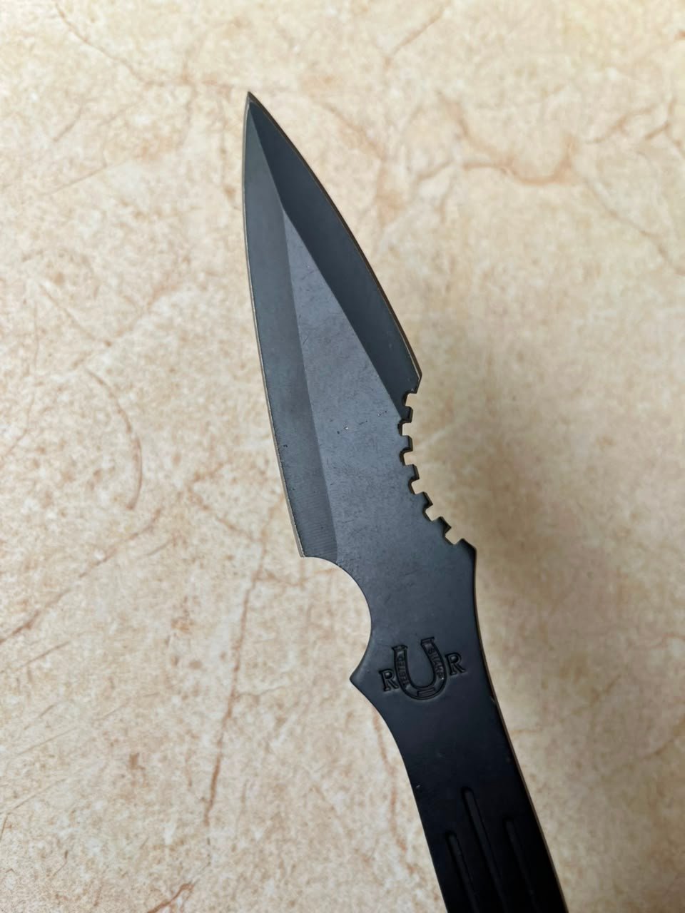 Tactical Matte Black Throwing Knife (6.5 Inch Steel Dagger)