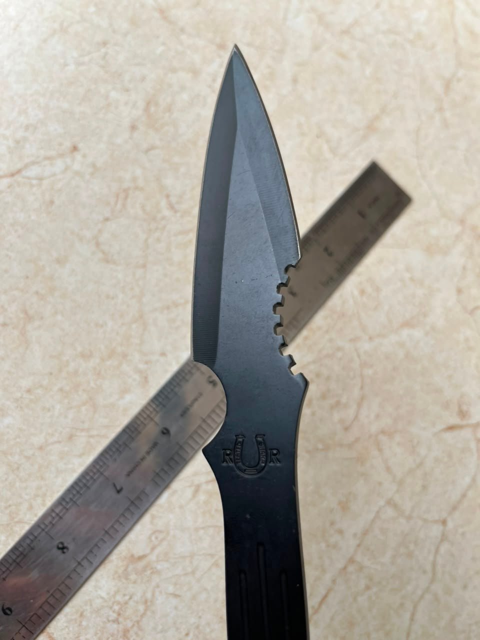 Tactical Matte Black Throwing Knife (6.5 Inch Steel Dagger) - Image 3