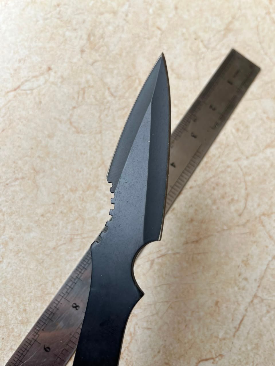 Tactical Matte Black Throwing Knife (6.5 Inch Steel Dagger) - Image 4