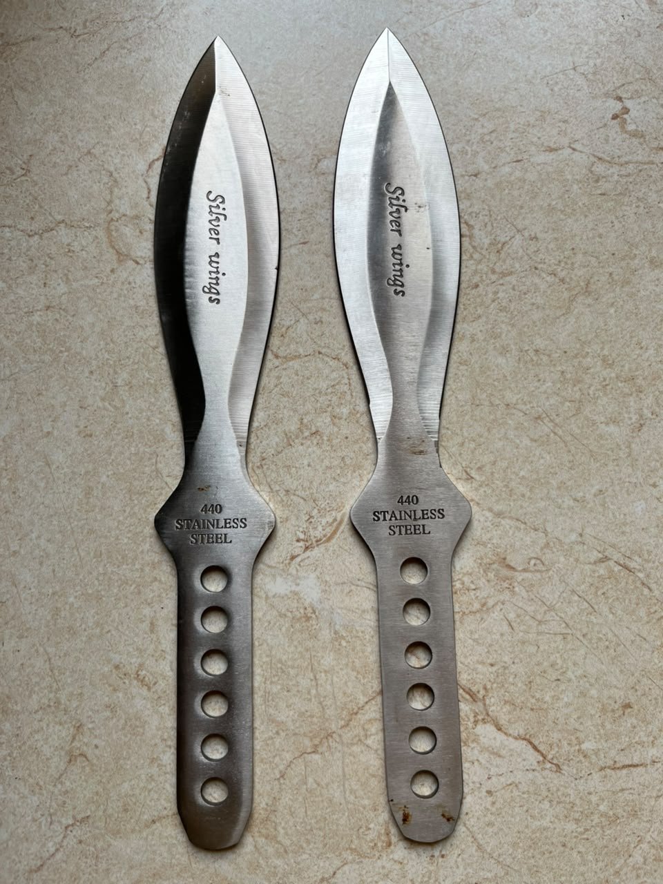 Silver Wings 2-Piece Stainless Steel Throwing Knife Set(ZT028)