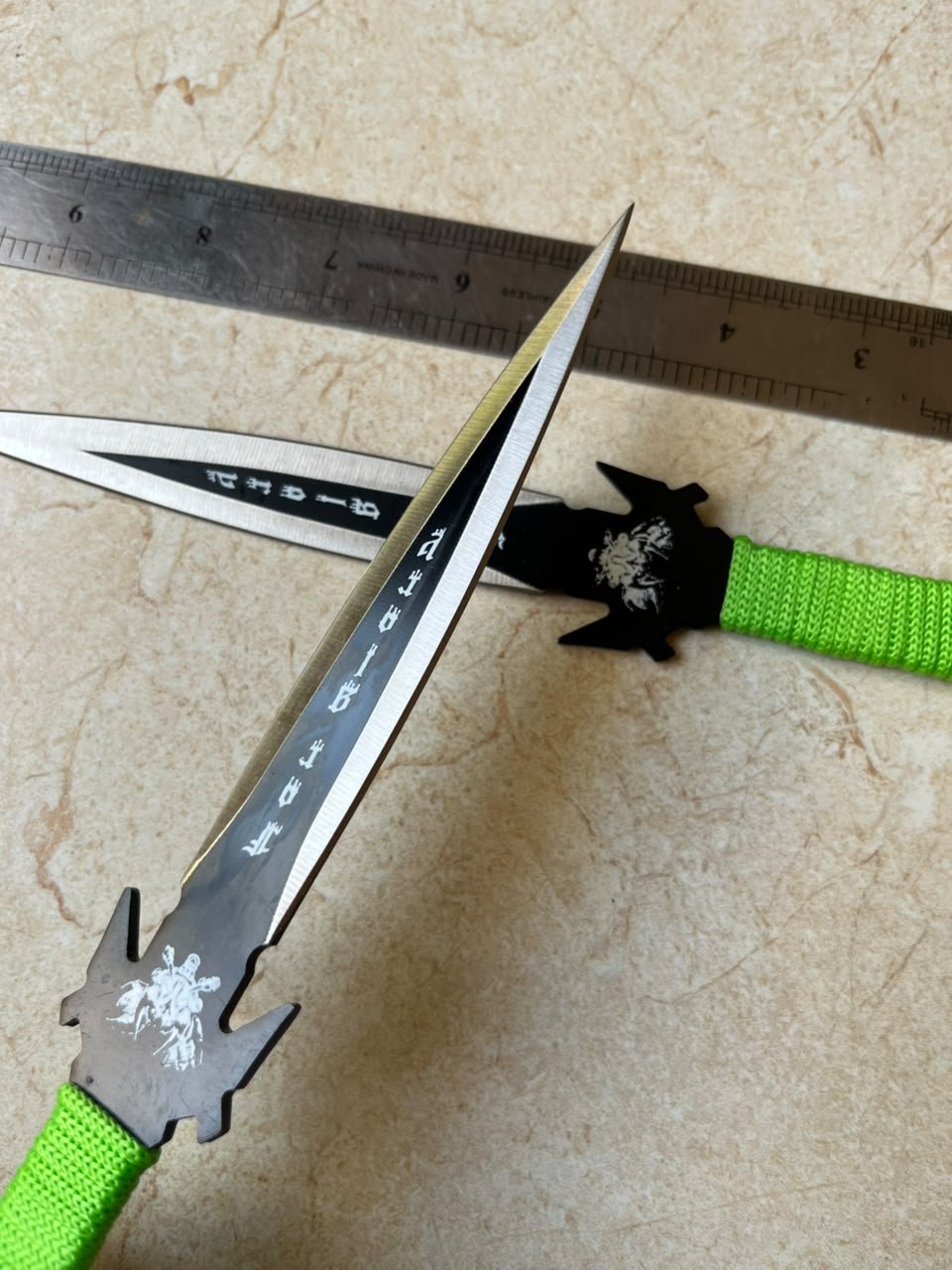 Green Cord-Wrapped Tactical Throwing Knives(ZT026) - Image 4