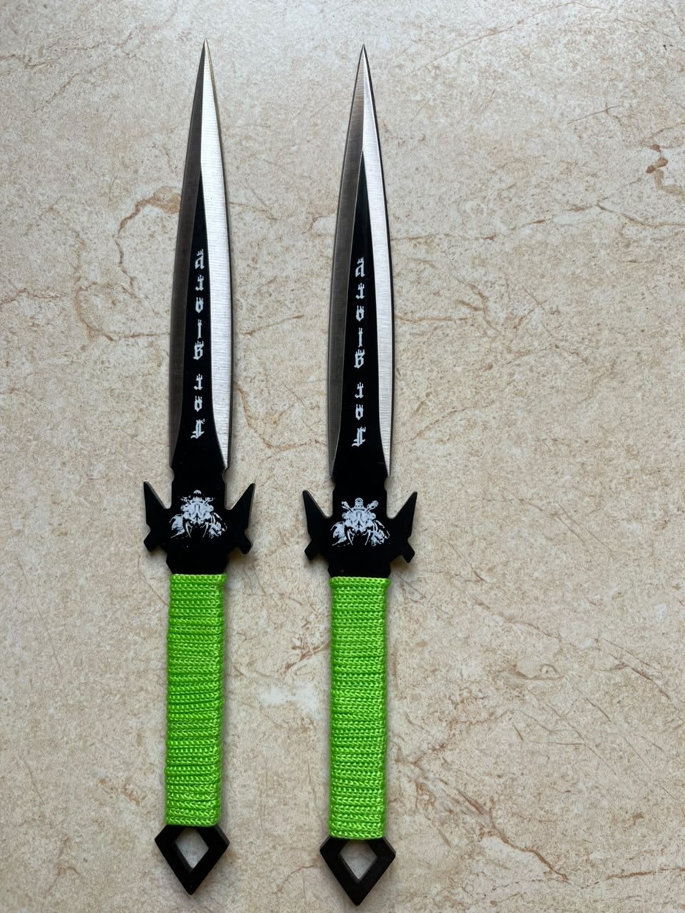 Green Cord-Wrapped Tactical Throwing Knives(ZT026)